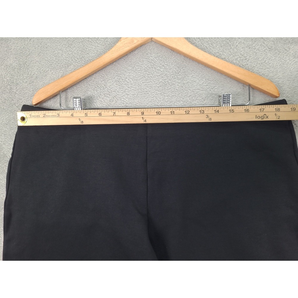 Eileen Fisher XL Black Knit Zipper Hem Stretch‎ Pants Leggings Trousers Pull On - Picture 3 of 9